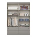 Ver imagem 6 de Guarda Roupa Solteiro 4 Portas com 4 Gavetas Elegante Americano Henn