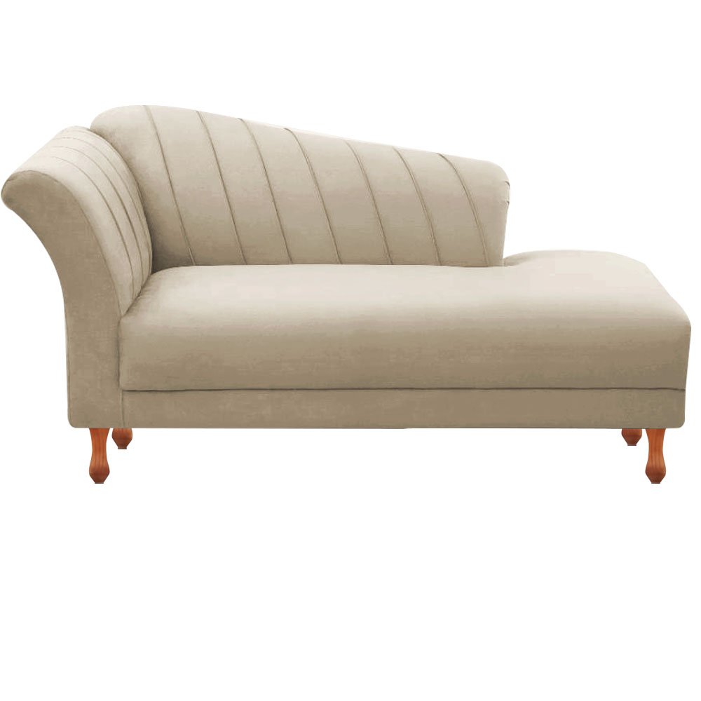 Recamier Divã Sofá Long Chaisse 1,40m Iza Decoração Sala de Noiva Recepção Clinica Nanda Decor:Suede