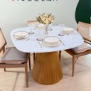 Ver imagem 4 de Mesa de Jantar Organica Alpha Freijó e Mármore Branco Extra 110x100cm