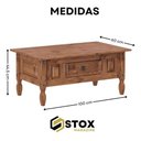 Ver imagem 3 de Mesa de Centro Carvalho Madeira Maciça 1 Gaveta:carvalho