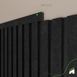 Perfil de Acabamento 2,5m Linear Painel Ripado Laminado de Eva Cor Black Linha Urban - 5