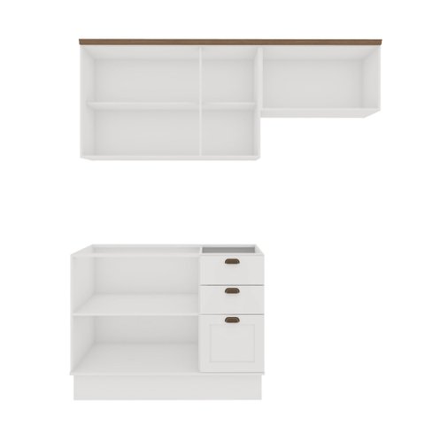Cozinha Compacta 3PÇS 6 Pts 3 Gav Iluminata Branco/Ebano