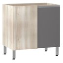 Ver imagem 1 de Balcão Sem Tampo De Canto Reto Luciane 80cm Lis Legno Crem e Cinza Puro