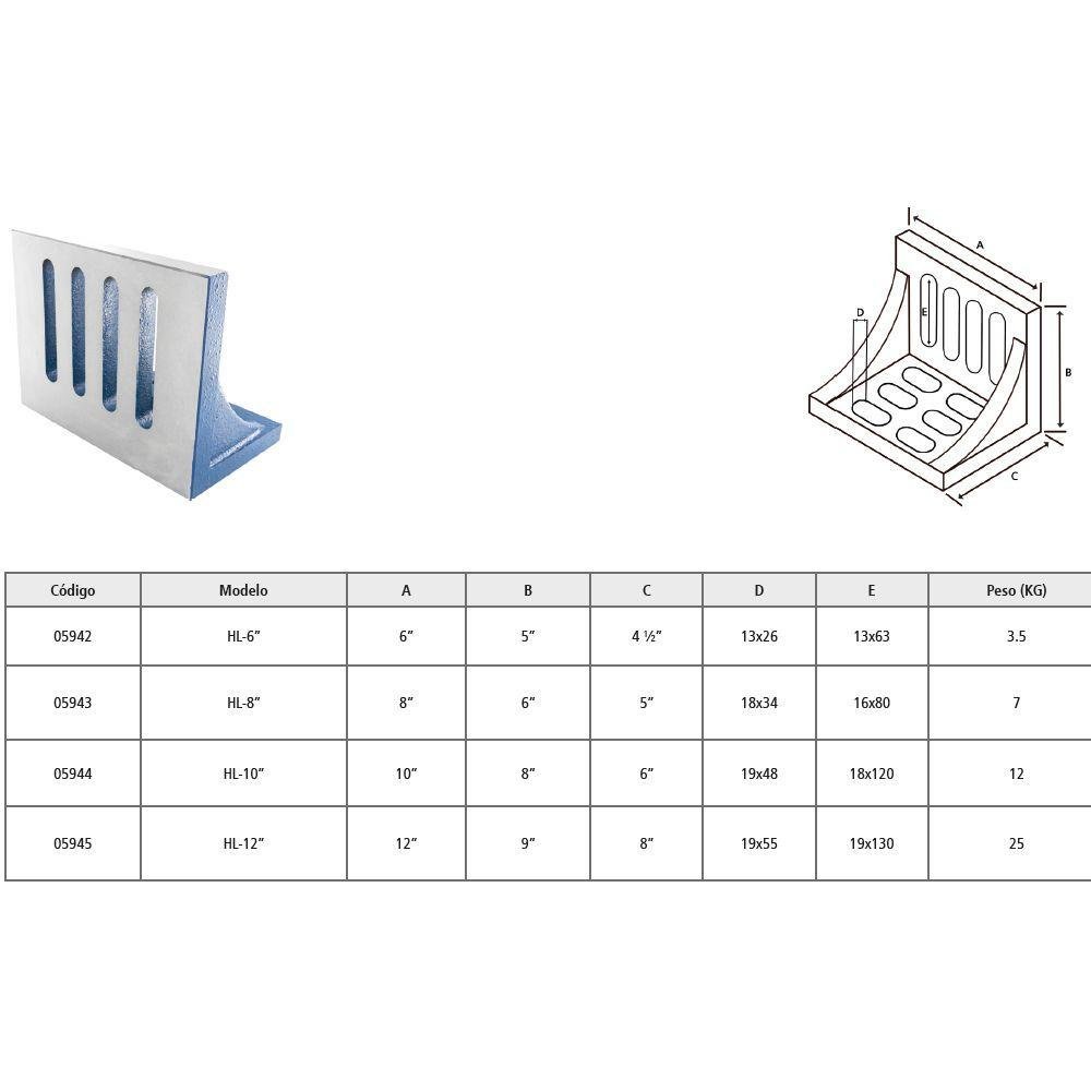 Cantoneira Ferro Fundido 152,4x254,2x203,2 Mm - Bt Fixo - 3