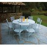 Conjunto de Mesa para Jardim Bambu com Mesa de 1,50 M com Giro e 8 Cadeiras em Alumínio Fundido Unif - 1