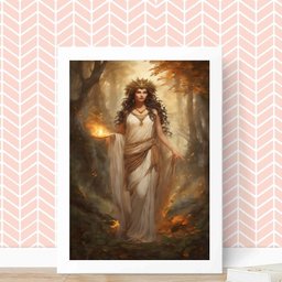 Quadro Decorativo Deusa Grega Héstia 45x34cm:moldura Branca - 2