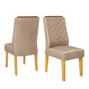 Ver imagem 4 de Conjunto Sala de Jantar Mesa Tampo Retangular Chanfrado Curvo Mad/vid 160 X 90cm Kiara Cedro Off Whi