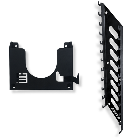 Suporte de Parede para Lixadeira Aço Robusto + Suporte para 12 Chaves L Painel de Ferramentas