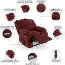 Ver imagem 3 de Poltrona do Papai Reclinável Pietra Elétrica Led Massagem Fh9 Veludo Vinho - Mpozenato