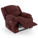 Ver imagem 1 de Poltrona do Papai Reclinável Pietra Elétrica Led Massagem Fh9 Veludo Vinho - Mpozenato