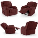 Ver imagem 5 de Poltrona do Papai Reclinável Pietra Elétrica Led Massagem Fh9 Veludo Vinho - Mpozenato