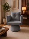 Ver imagem 1 de Poltrona Decorativa Orgânica Base Fixa Agatha Suede Cinza Liso