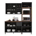 Ver imagem 3 de Armário de Cozinha Modulada Compacta Fidelitá Nara 100% MDF 3 Peças 190cm 10 Portas 2 Gavetas com