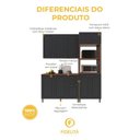 Ver imagem 5 de Armário de Cozinha Modulada Compacta Fidelitá Nara 100% MDF 3 Peças 190cm 10 Portas 2 Gavetas com