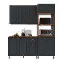 Ver imagem 2 de Armário de Cozinha Modulada Compacta Fidelitá Nara 100% MDF 3 Peças 190cm 10 Portas 2 Gavetas com