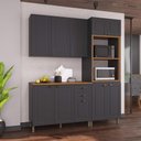 Ver imagem 1 de Armário de Cozinha Modulada Compacta Fidelitá Nara 100% MDF 3 Peças 190cm 10 Portas 2 Gavetas com