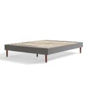 Ver imagem 1 de Base Cama Casal Luuna Mérida, Madeira e Tecido Cinza 138cm X 188cm