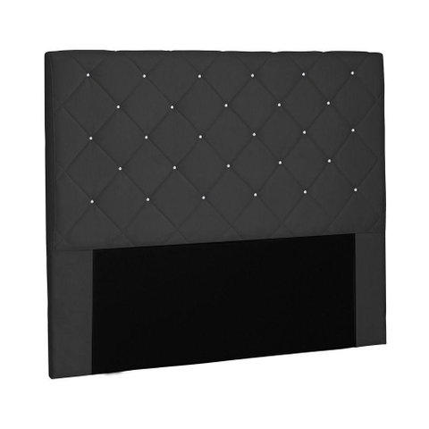 Cabeceira Tania Cama Box Solteiro 90Cm Suede Preto