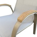 Ver mais imagens de Kit 1 Mesa Arpoador Alumínio e Tampo em Vidro com 4 Cadeiras Pipa em Aluminio e Tela - Cinza e Bege
