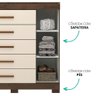Cômoda 100%mdf com 5 Gavetas Sapateira 1 Porta Rayane Prime Acp Móveis Café/off White - 3
