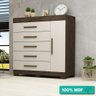 Cômoda 100%mdf com 5 Gavetas Sapateira 1 Porta Rayane Prime Acp Móveis Café/off White - 2