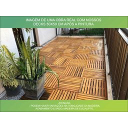 Deck de Madeira Modular 45x45 Cm Réguas 4 Cm sem Pintura Neonx - 5