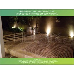 Deck de Madeira Modular 45x45 Cm Réguas 4 Cm sem Pintura Neonx - 6