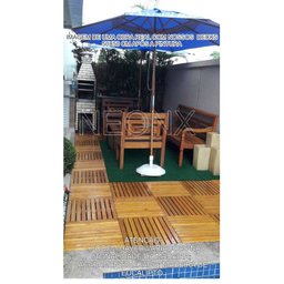 Deck de Madeira Modular 45x45 Cm Réguas 4 Cm sem Pintura Neonx - 4