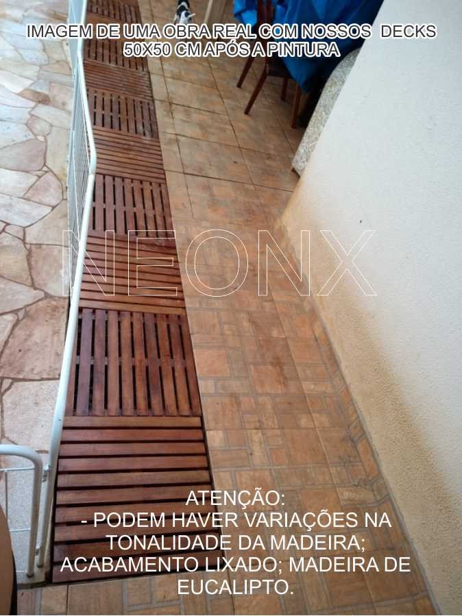 Deck de Madeira Modular 45x45 Cm Réguas 4 Cm sem Pintura Neonx - 7