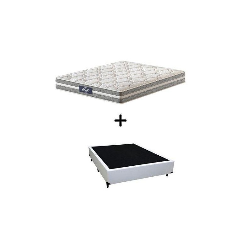 Cama Box Casal + Colchão de Molas Ensacadas Probel Vegas Comfort Pillow Euro Casal