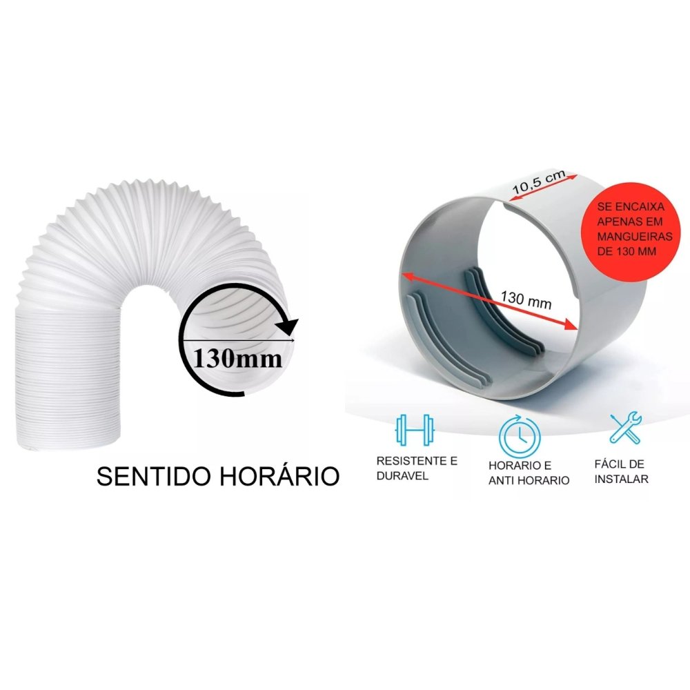 Kit Duto Exaustão e Extensor Ar Condicionado Portátil Delonghi Pinguino Pac An140rf Fácil Instalação - 2