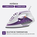 Ver imagem 3 de Ferro de Passar Roupa a Vapor Mondial Ceramic Express 1200w Branco/roxo 220v - F-40