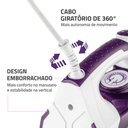 Ver imagem 6 de Ferro de Passar Roupa a Vapor Mondial Ceramic Express 1200w Branco/roxo 220v - F-40