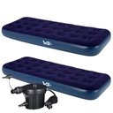 Ver imagem 1 de Kit 2 Colchões Infláveis Solteiro Flocked Comfort Azul com Bomba Elétrica Vg Plus 110v