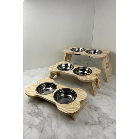 Comedouro Elevado Ergonômico – Osso - Pé Baixo 42x23x7