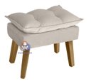 Ver imagem 3 de Poltrona/cadeira Decorativa e Puff Glamour com Pés Quadrado Bege