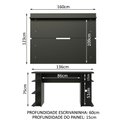 Ver imagem 3 de Mesa para Computador Gamer Madesa 9409 e Painel para TV até 65 Polegadas Preto Cor:Preto