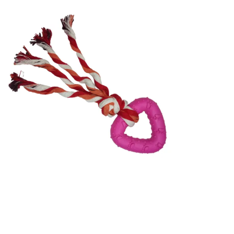 Mordedor Corda Triangulo Pingente para Cachorro: Rosa