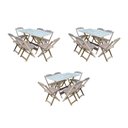 Ver imagem 1 de Kit 3 Jogos De Mesa Dobravel Com 6 Cadeiras De Madeira 120X70 Para Restaurante E Bar - Sem Pintura
