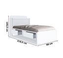 Ver imagem 3 de Cama Tamires Baú 2 Gavetas Solteiro Branco – VJ Móveis