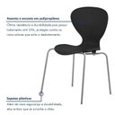 Ver imagem 6 de Kit 6 Cadeiras Empilháveis Base Aço Tubular Flash Preto/Prata