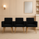 Ver imagem 2 de Kit 3 Poltronas: Elegância e Glamur Absolutos no Salão Preto
