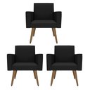 Ver imagem 1 de Kit 3 Poltronas: Elegância e Glamur Absolutos no Salão Preto
