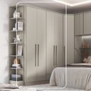 Ver imagem 2 de Guarda-Roupa Modulado 4 Portas Elegance Cinza/Níquel