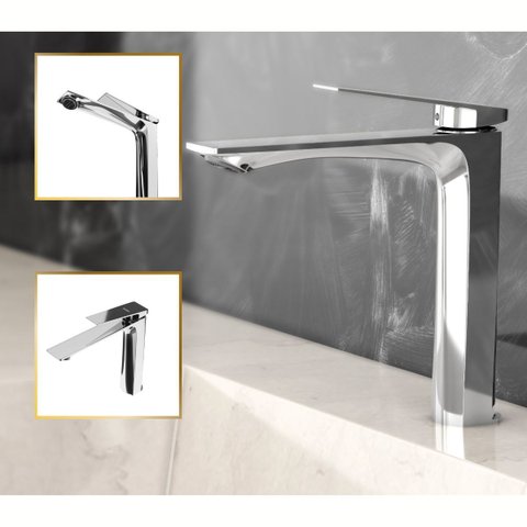Torneira para Banheiro Atenas Cromado 100% Metal Premium Baixo Quente e Frio