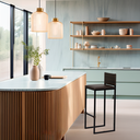 Ver imagem 6 de Banco Quadrado Junco Argila para Bancada Alta Cozinha Área Gourmet Bistrô Piscina Bar