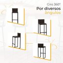 Ver imagem 5 de Banco Quadrado Junco Argila para Bancada Alta Cozinha Área Gourmet Bistrô Piscina Bar