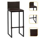 Ver imagem 1 de Banco Quadrado Junco Argila para Bancada Alta Cozinha Área Gourmet Bistrô Piscina Bar