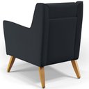 Ver imagem 6 de Poltrona Decorativa com Pés de Madeira Taroba D02 Linho Chumbo C-465 - Lyam Decor