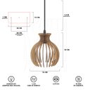 Ver mais imagens de Luminaria Pendente Desmontada Cq Duplo Nacar E27 Madeira Mdf Cor:rústico